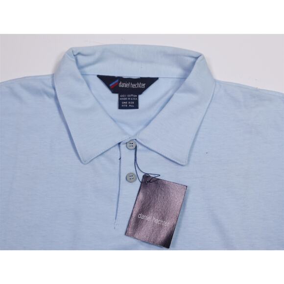 Daniel Hechter Vintage 80's Light Blue Jumper Polo Shirt New With Tags NOS XXL - Picture 5 of 6